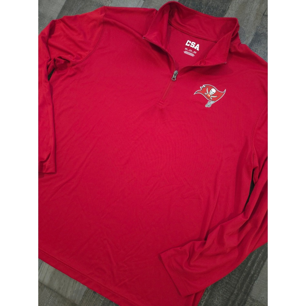 CSA Tampa Bay Buccaneers Mens 2XL Red 1/4 Zip Pullover Long Sleeve Dri-FIT Shirt